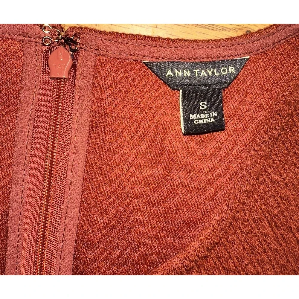Ann Taylor 2-Piece Set Burnt Orange Peplum Tank (S) & Pencil Skirt‎ (6) Women's